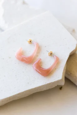 Acetate Square Hoop Earrings