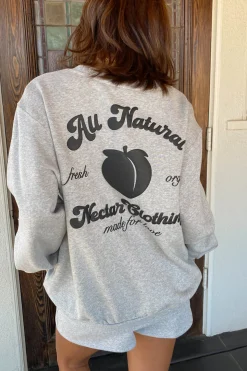 All Natural Puff Print Graphic Sweater