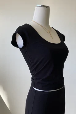 Basic Square Neck Short Sleeve Top
