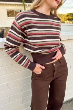 Brown Striped Knit