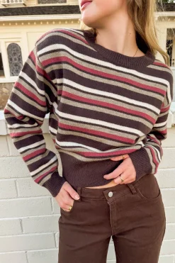 Brown Striped Knit