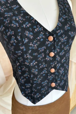 Button Up Floral Vest