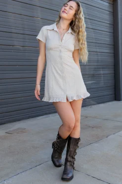 Button Up Front Empire Dress