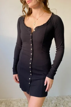 Button Up Long Sleeve Dress