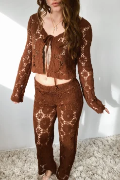 Crochet Front Tie Sweater