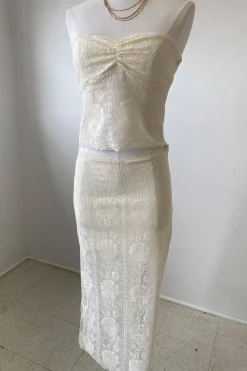 Crochet Lace Midi Skirt
