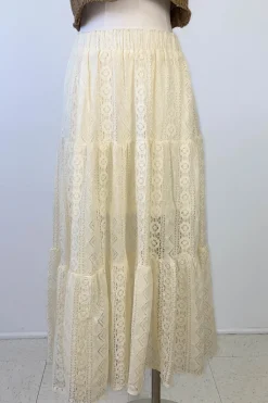 Crochet Lace Tiered Skirt by For Good