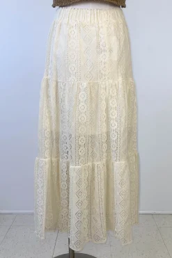 Crochet Lace Tiered Skirt by For Good