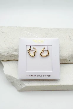 Dainty Heart Hoop Earrings