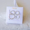 Dangly Silver Double Hoop Earrings