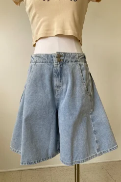 Denim Bermuda Shorts by For Good