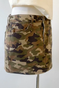 Denim Camo Mini Skirt