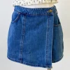 Denim Wrap Skort by For Good