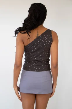 Ditsy Pointelle One Shoulder Top