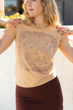 Doves Bandana Long Loose Graphic Baby Tee
