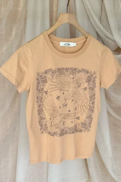 Doves Bandana Long Loose Graphic Baby Tee