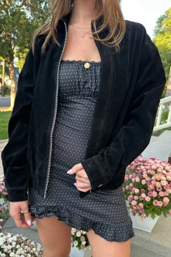 Faux Suede Bomber Jacket