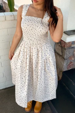 Floral Bow Back Midi Dress