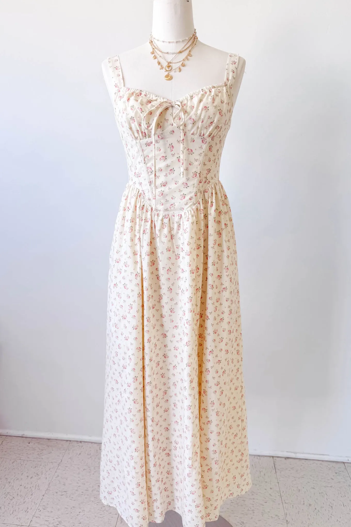 Floral Corset Maxi Dress