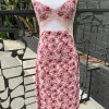 Floral Cutout Midi Dress