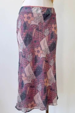 Floral Patchwork Midi Skirt