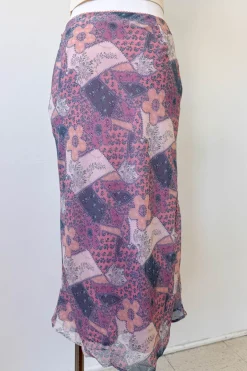 Floral Patchwork Midi Skirt