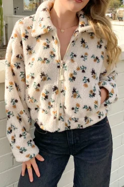 Floral Sherpa Zip Up