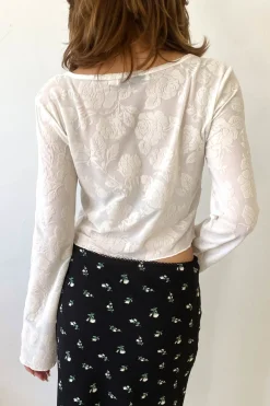 Floral Split Front Mesh Top