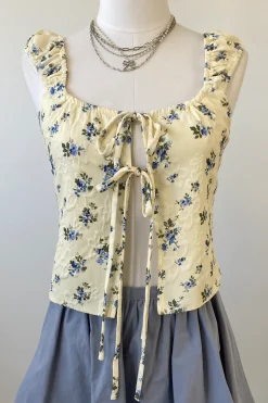 Floral Split Front Peasant Top