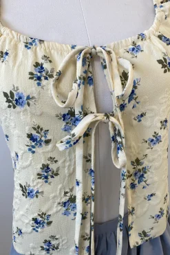 Floral Split Front Peasant Top