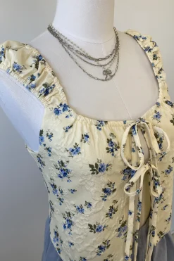 Floral Split Front Peasant Top