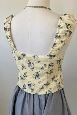 Floral Split Front Peasant Top