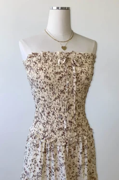 Floral Strapless Maxi Dress
