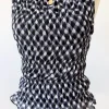 GIngham Sleeveless Stretch Lace Top