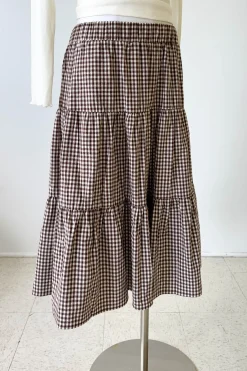 Gingham Tiered Maxi Skirt