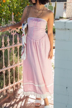Gingham Tube Dress
