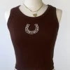 Horseshoe Embroidered Sleeveless Top