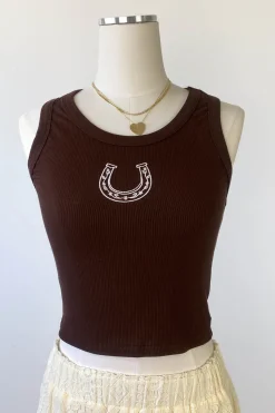 Horseshoe Embroidered Sleeveless Top