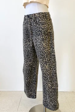 Leopard Print Barrel Pants by For Good