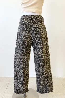 Leopard Print Barrel Pants by For Good