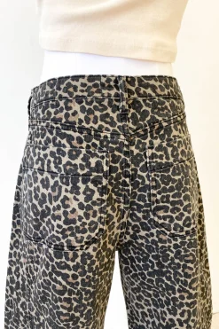 Leopard Print Barrel Pants by For Good