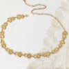 Metallic Floral Chain Belt