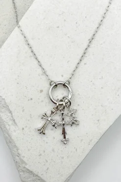 Multi Cross Charm Necklace