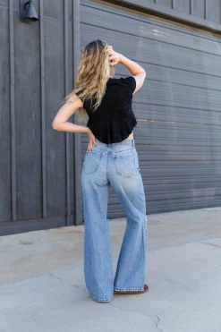 Nectar Premium Denim: The Olivine Wide Leg Distress Jeans