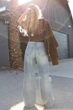 Nectar Premium Denim: The Olivine Distressed Wide Leg Jeans