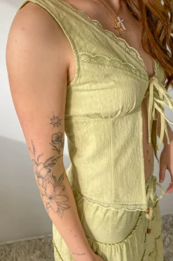 Open Front Tie Top