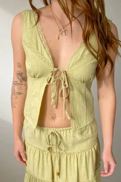 Open Front Tie Top