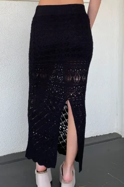 Openwork Knit Maxi Skirt