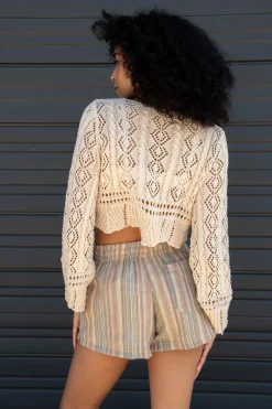 Openwork Long Sleeve Top