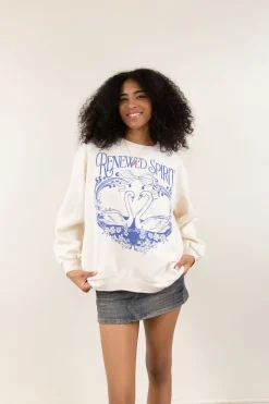Oversized Crew Graphic Sweatshirt
